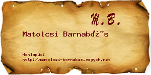 Matolcsi Barnabás névjegykártya