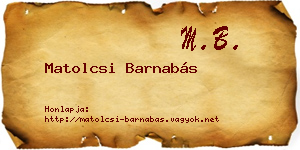 Matolcsi Barnabás névjegykártya