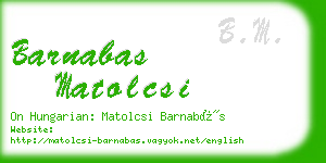 barnabas matolcsi business card